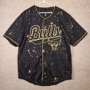 NBA Bulls Black and Gold Jersey